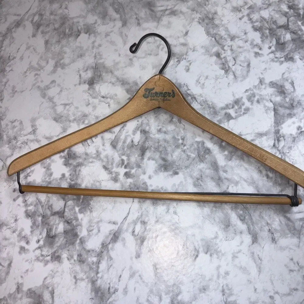 Vintage Turner Bros. Chicago Clothier ~ Wood Wooden Suit Coat Clothes Hangers